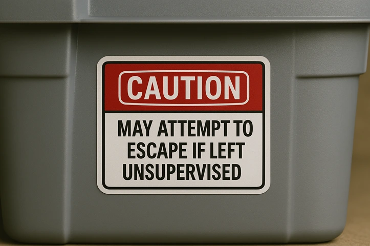 Weird Warning Labels May Attempt to Escape If Left Unsupervised