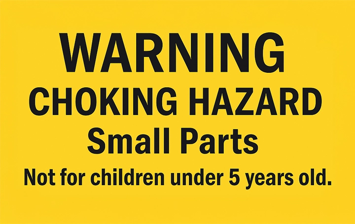 Chocking Hazard Warning Label