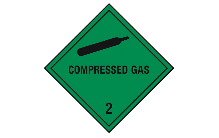 Compressed Gas Warning Label