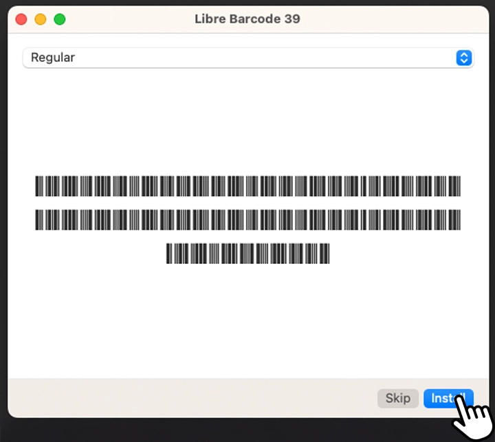 Install the font