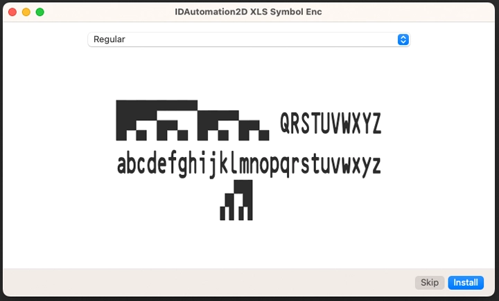 install datamatrix font on mac